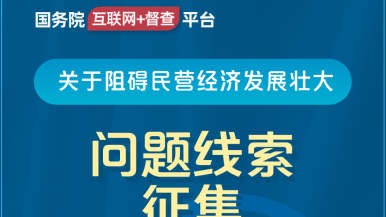 找小姐操逼片免费观看国务院“互联网+督查”平台公开征集阻碍民营经济发展壮大问题线索